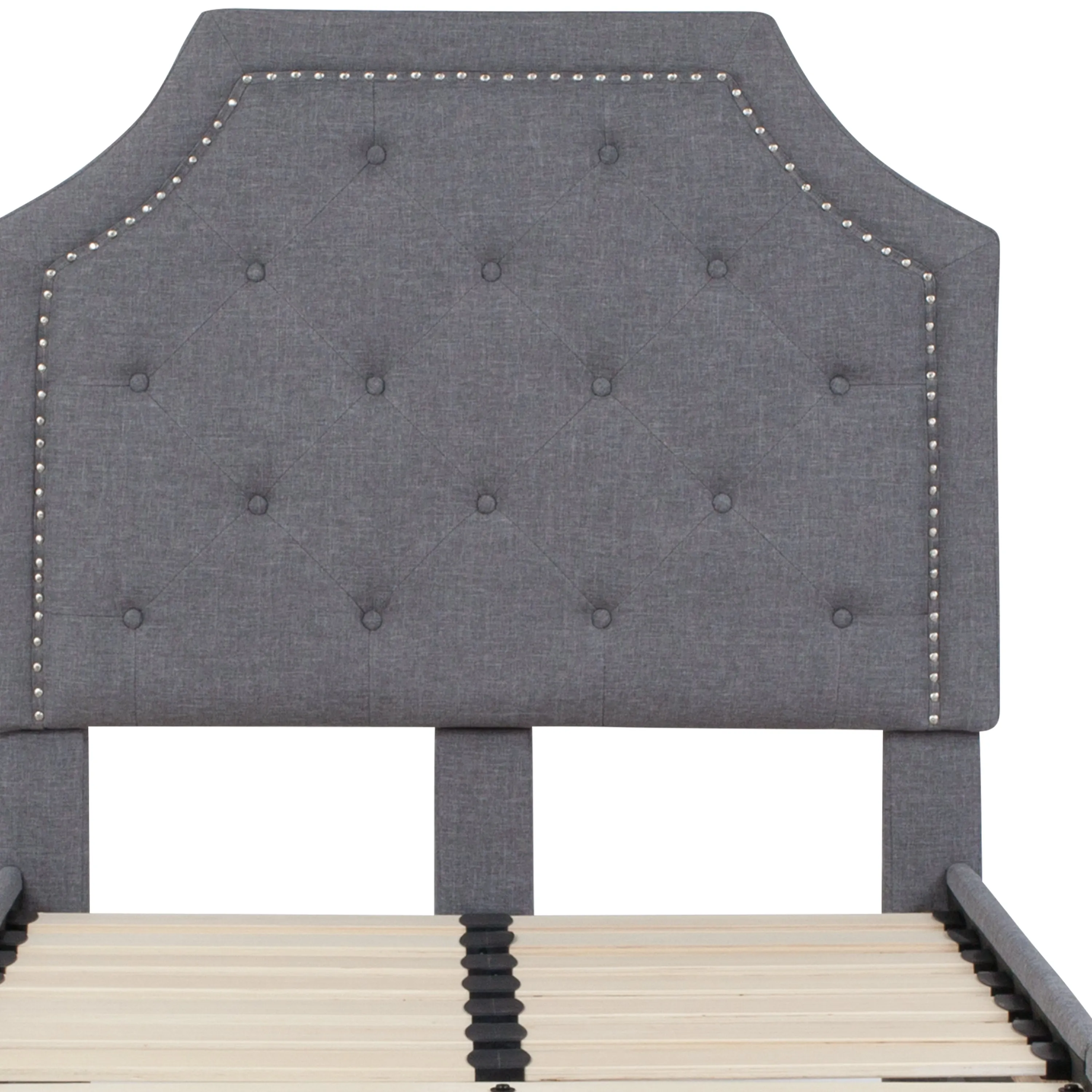 Twin Platform Bed-Light Gray SL-BK4-T-LG-GG