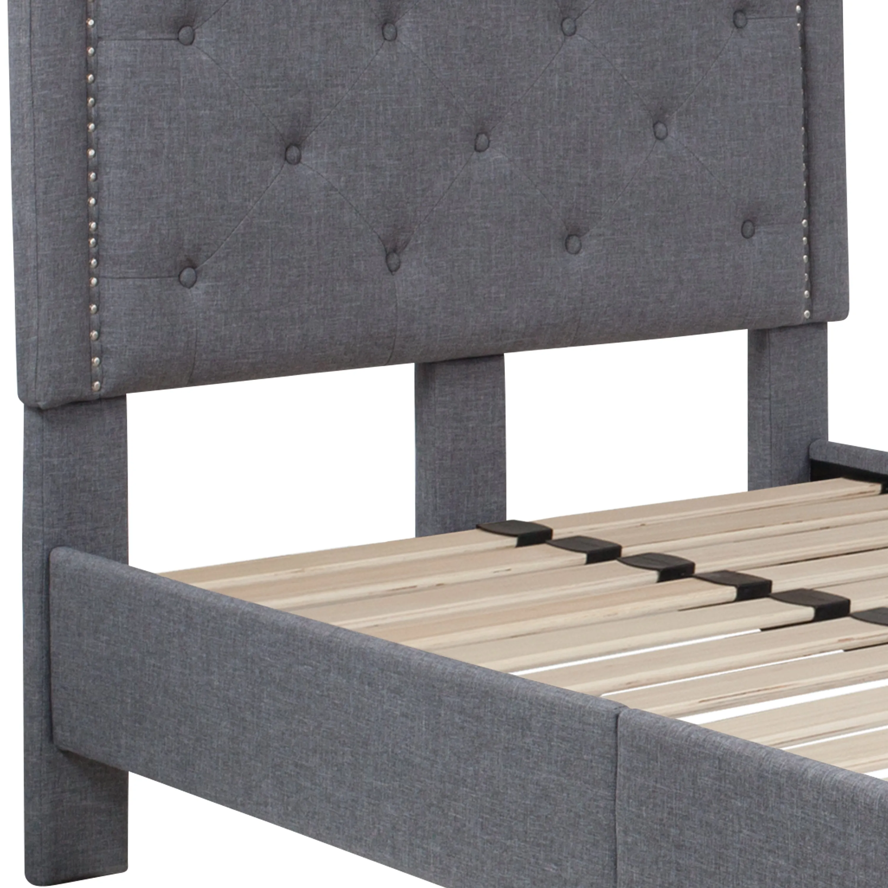 Twin Platform Bed-Light Gray SL-BK4-T-LG-GG