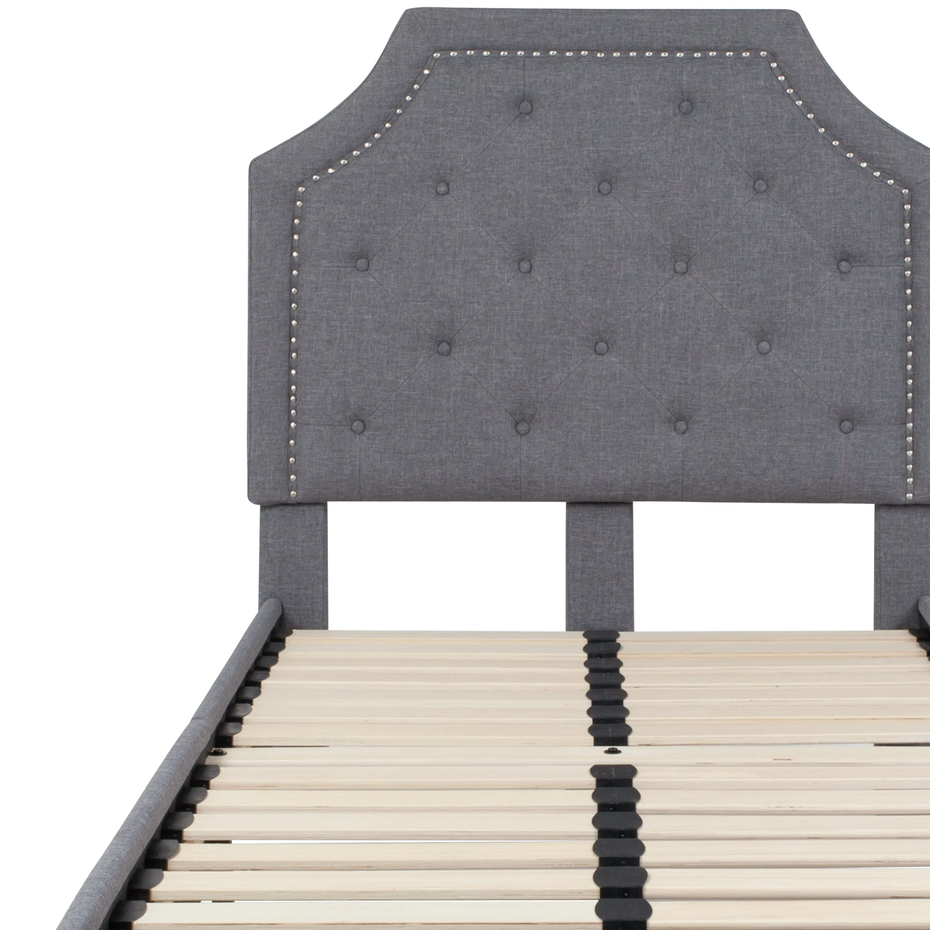 Twin Platform Bed-Light Gray SL-BK4-T-LG-GG