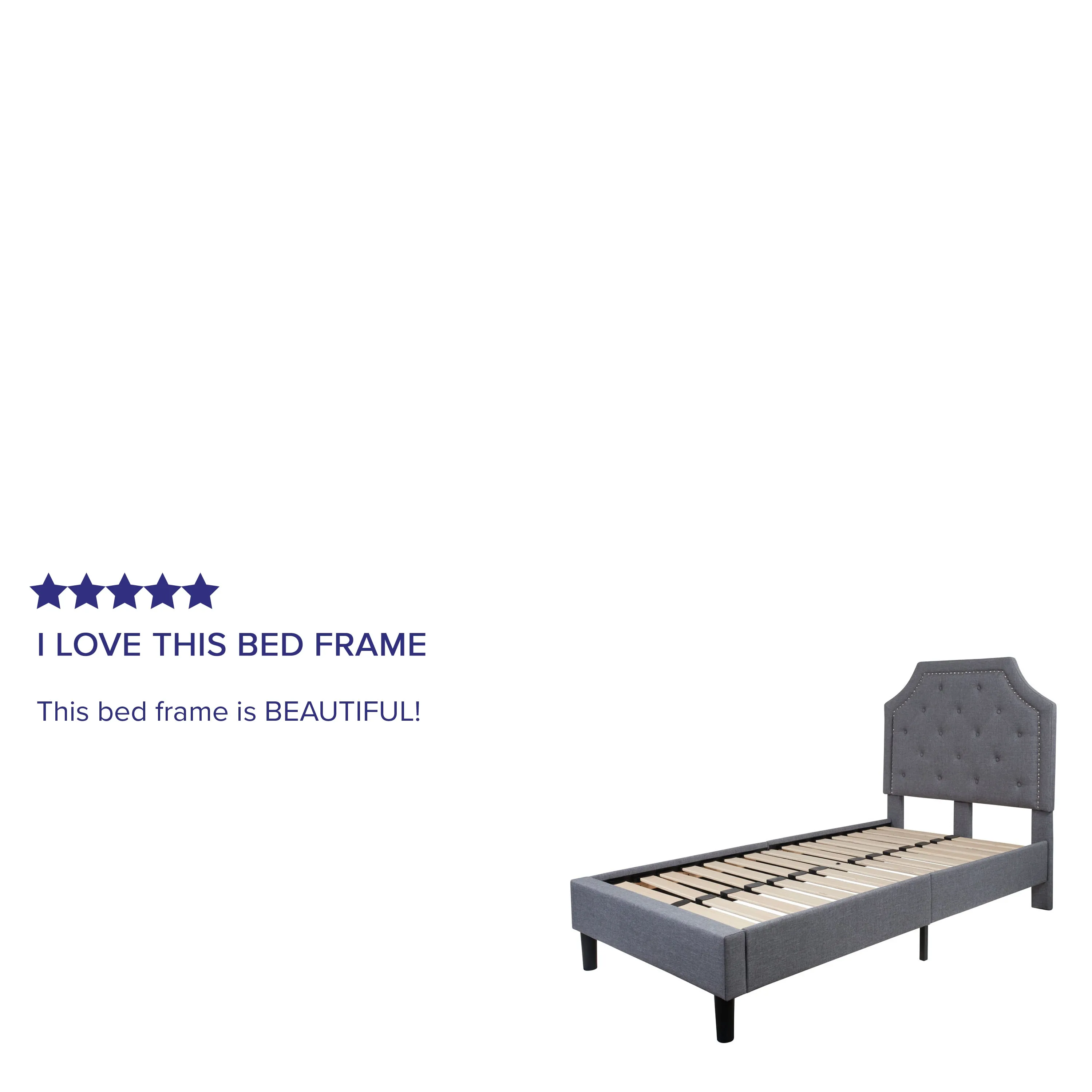 Twin Platform Bed-Light Gray SL-BK4-T-LG-GG