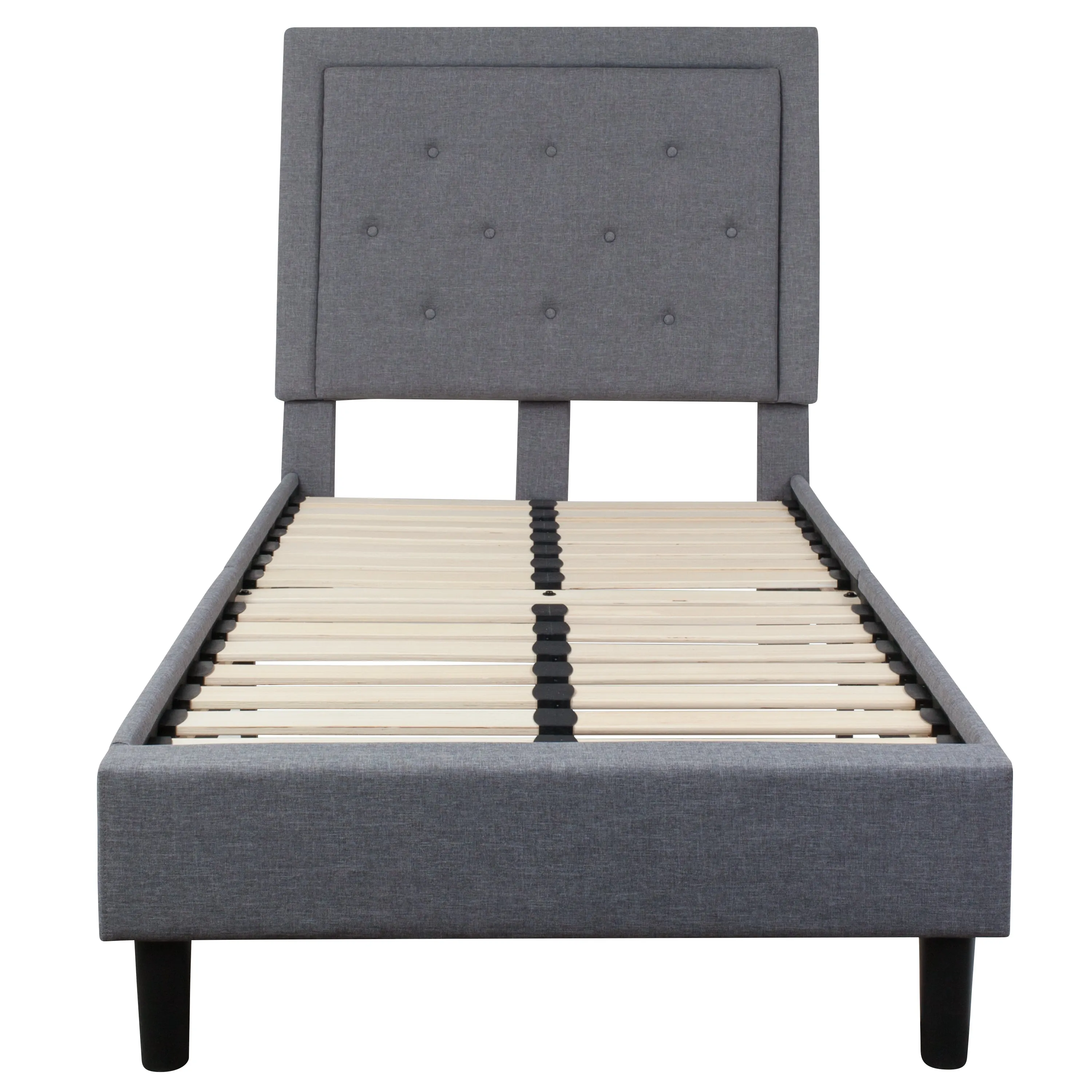 Twin Platform Bed-Light Gray SL-BK5-T-LG-GG