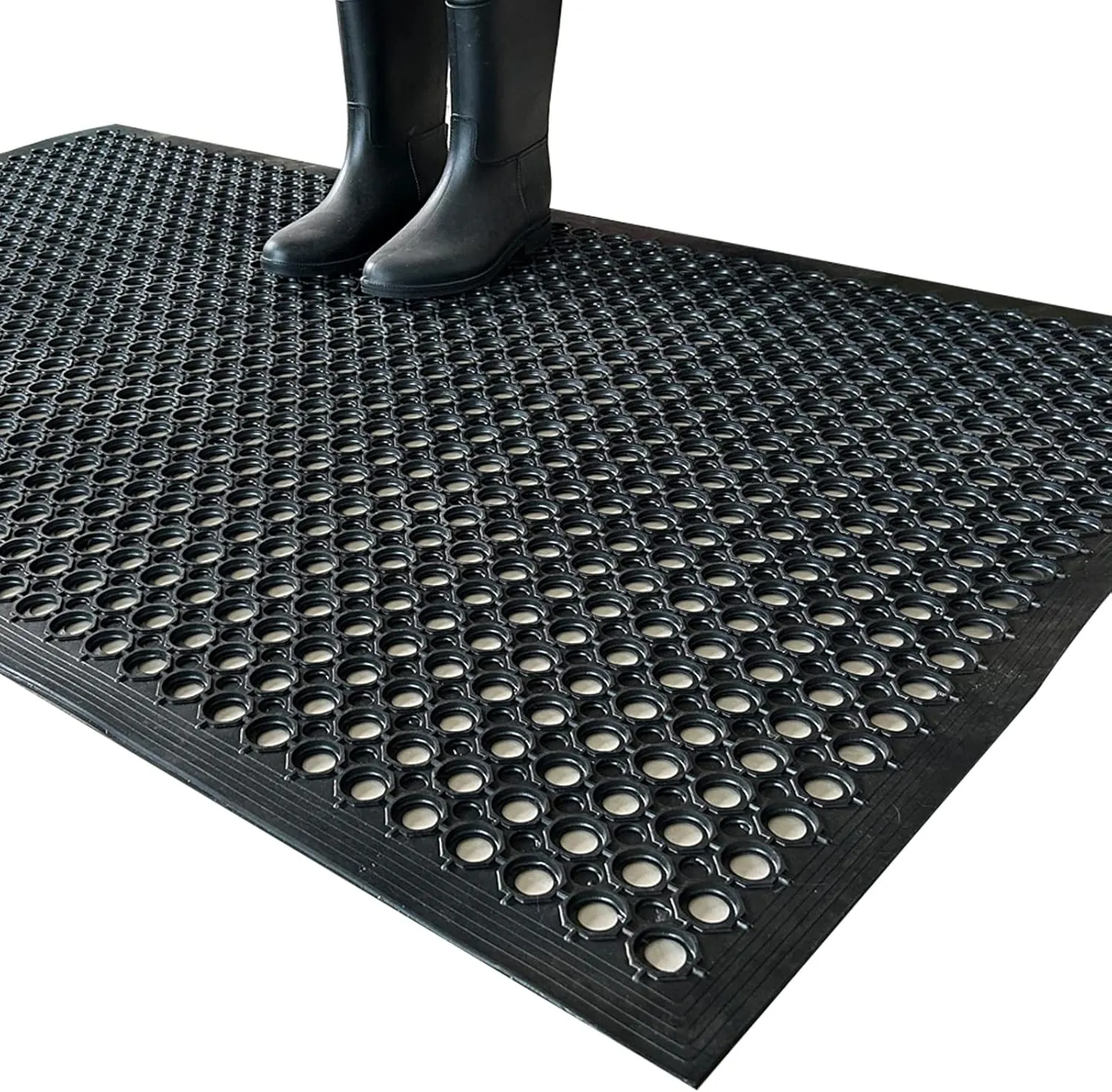 Uniboho Outdoor Rubber Floor Mats Anti Slip Restaurant Commercial Kitchen Mat Rubber Drainage Mat 60 x 35 Heavy Duty Mat for Garage Garden Indoor Outside Industral Pool Entrance Bar Wet Area