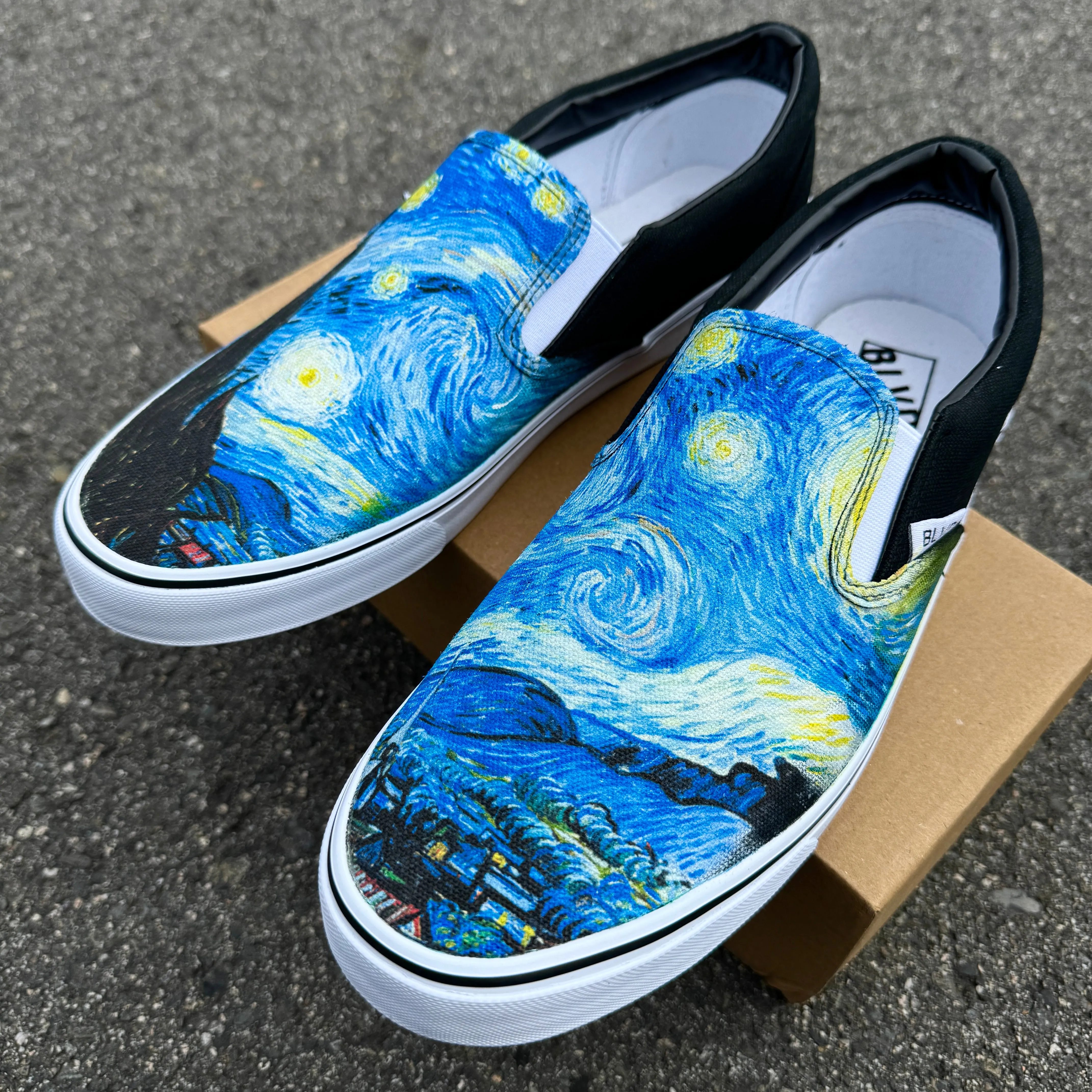 Van Gogh Starry Night BLVD Original Slip On Shoes - Starry Night Shoes for Men and Women