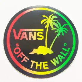Vans Shoes Skateboard Sticker - Off The Wall Rasta - 10cm across approx