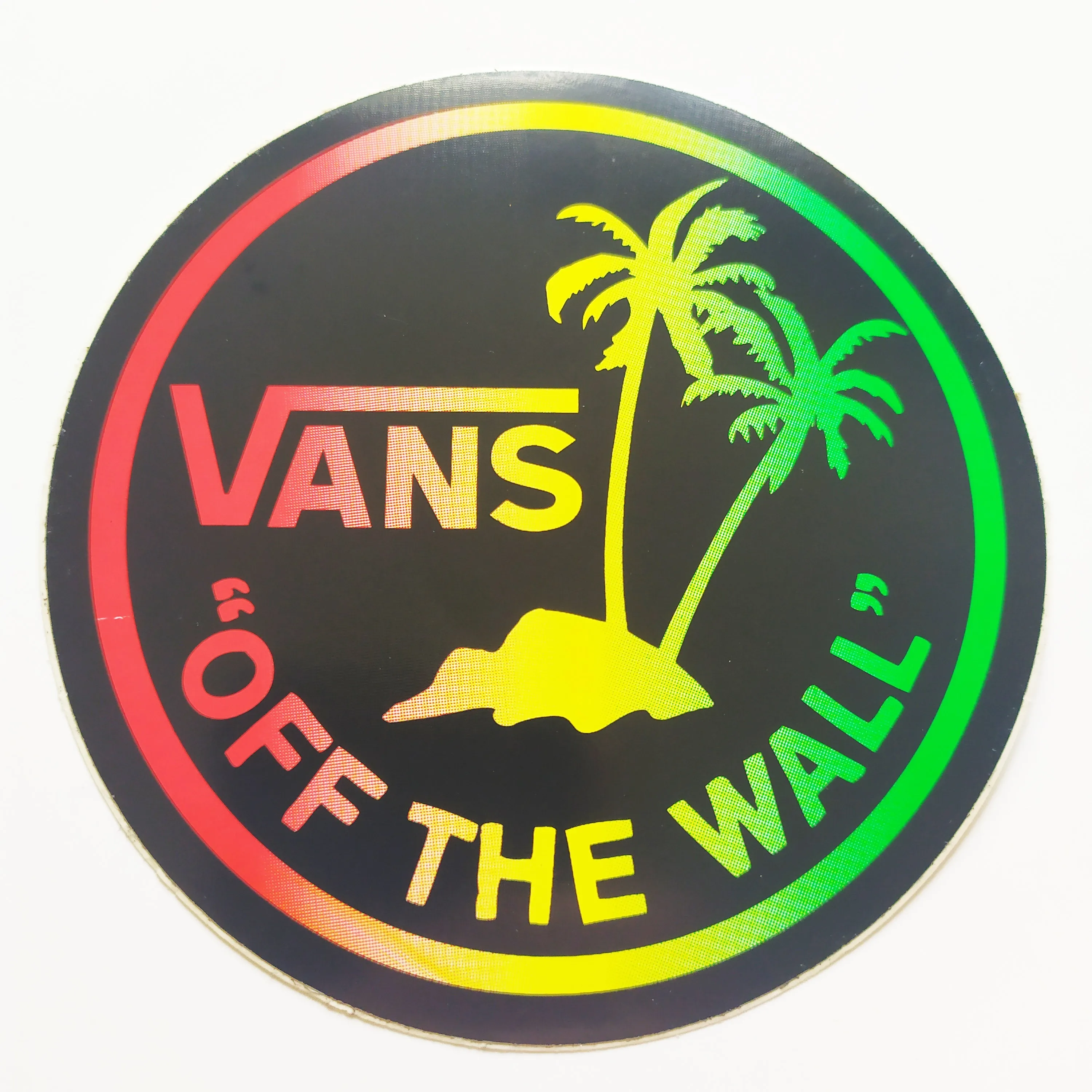 Vans Shoes Skateboard Sticker - Off The Wall Rasta - 10cm across approx
